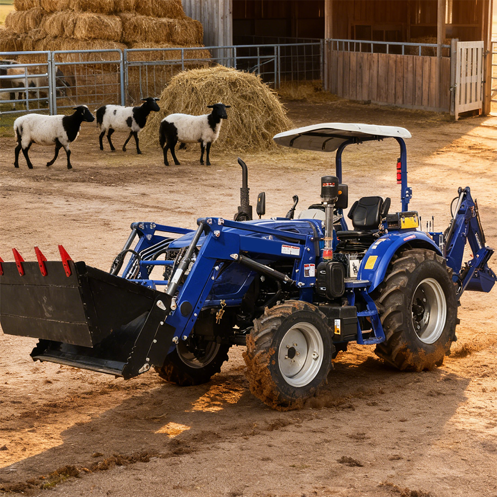 Tractor With Front Loader And Excavator 1 Tractor With Front Loader And Excavator