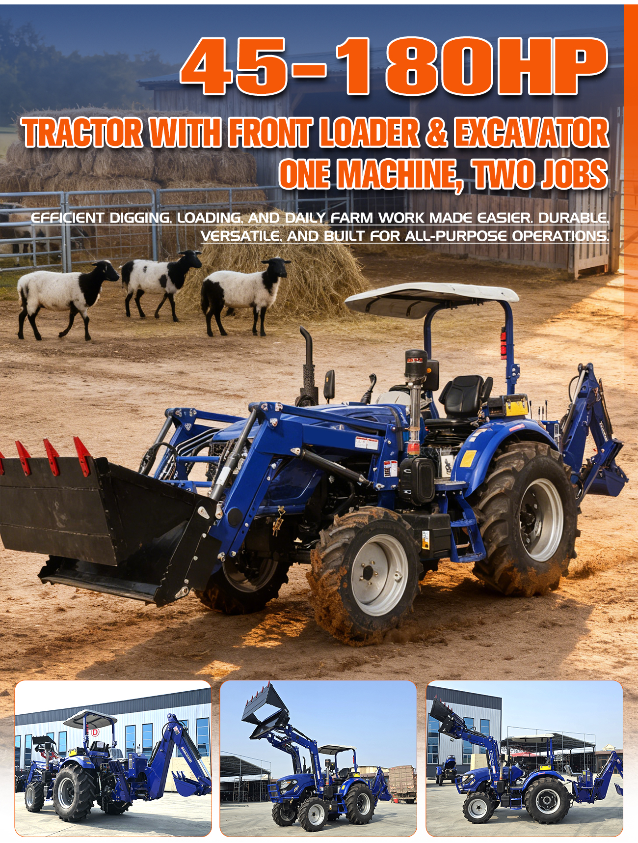 Tractor With Front Loader And Excavator 6 乐天 森维 6 07