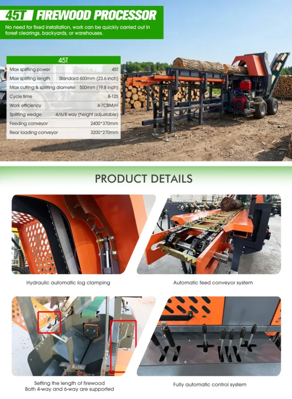 45T Firewood Processor