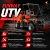 Rugged utility ATV with 1500lbs towing capacity and reinforced hitch.