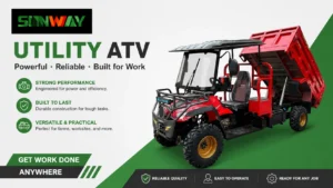 Green 4x4 Utility ATV Parked on Muddy Woodland Trail in [City/Region]