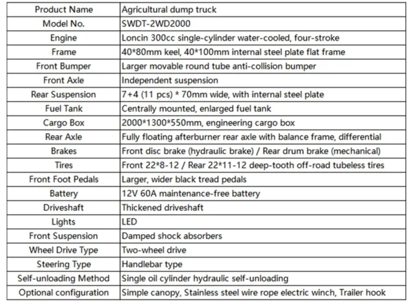 d277fea1ef0518b849b0e2bd21002d2f_10 2000mm Carriage Length 2WD Gasoline Manual UTV