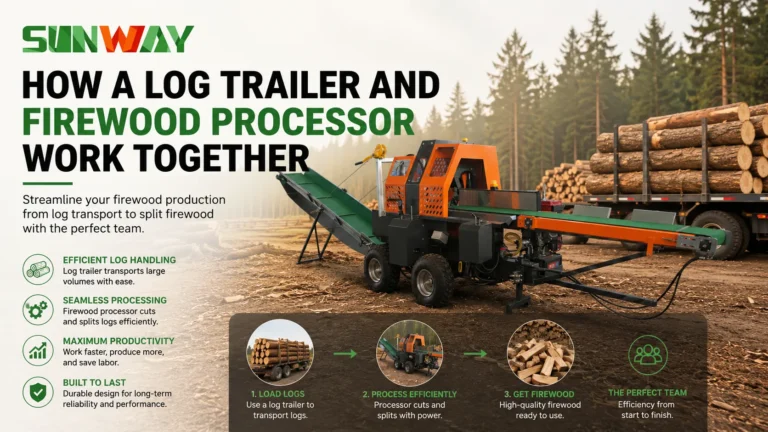 Firewood Business Workflow: How a Log Trailer and Firewood Processor Work Together 10 Log Trailer And Firewood Processor Workflow Efficient Firewood Processing Equipment Guide