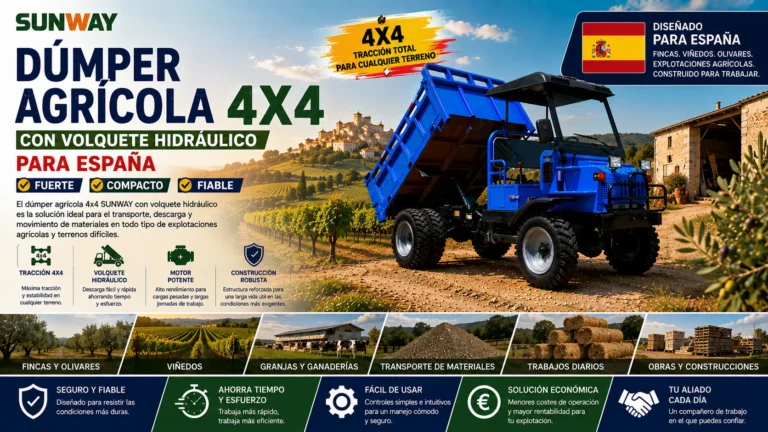 Dúmper agrícola 4x4 con volquete hidráulico para España 2 dumper-agricola-4x4-volquete-hidraulico-espana-fincas-vinedos.webp