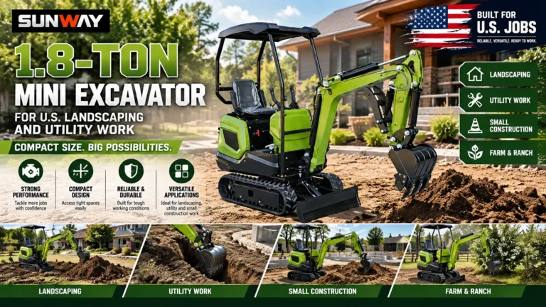 1.8-Ton Mini Excavator for U.S. Landscaping and Utility Work 1 1-8-ton-mini-excavator-us-landscaping-utility-work-sunway.webp